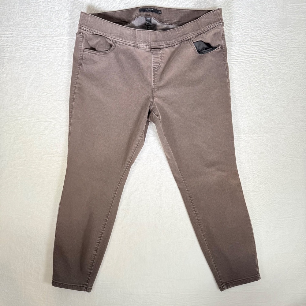 Torrid‎ Womens Skinny Tapered Brown High Rise Curvy Fit Size 35
